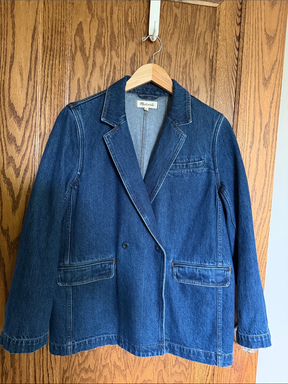 Madewell Dark Blue Denim Blazer Jacket